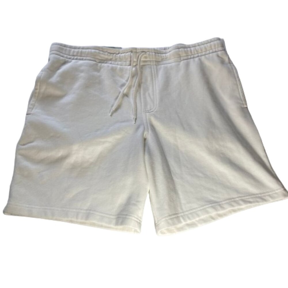 Goodfellow & Co NWT Mens 8.5" Fleece Knit Shorts Off-White Elastic Waist, Large